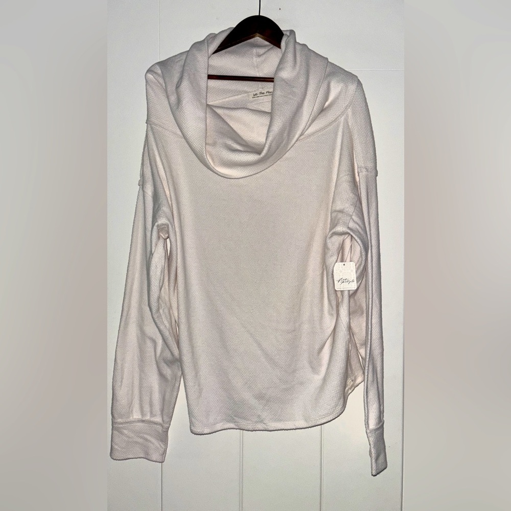 Free People We The Free Hazy Heart Thermal Top Women XL Relaxed Slouchy NEW